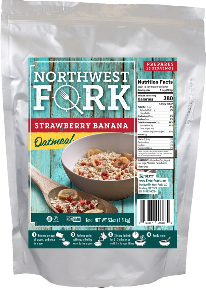 Strawberry Banana Oatmeal (15 Servings)