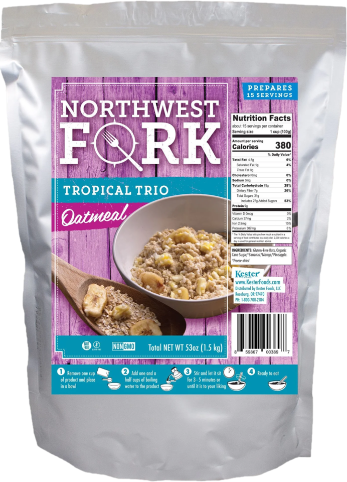 Tropical Trio Oatmeal (15 Servings)