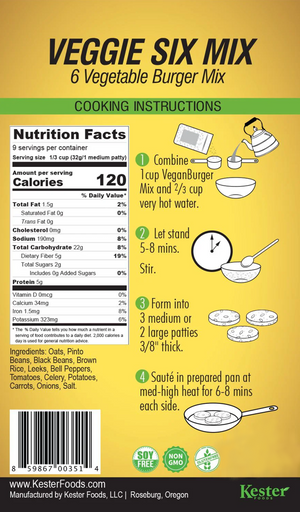 Vegan Burger (9 Patties): Veggie Six