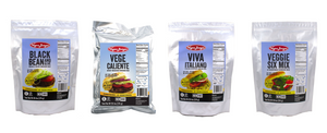 Vegan Burger 4-Pack (72 Servings Total): Viva Italiano, Veggie Six, Vege Caliente, and B.B. & Ohh!