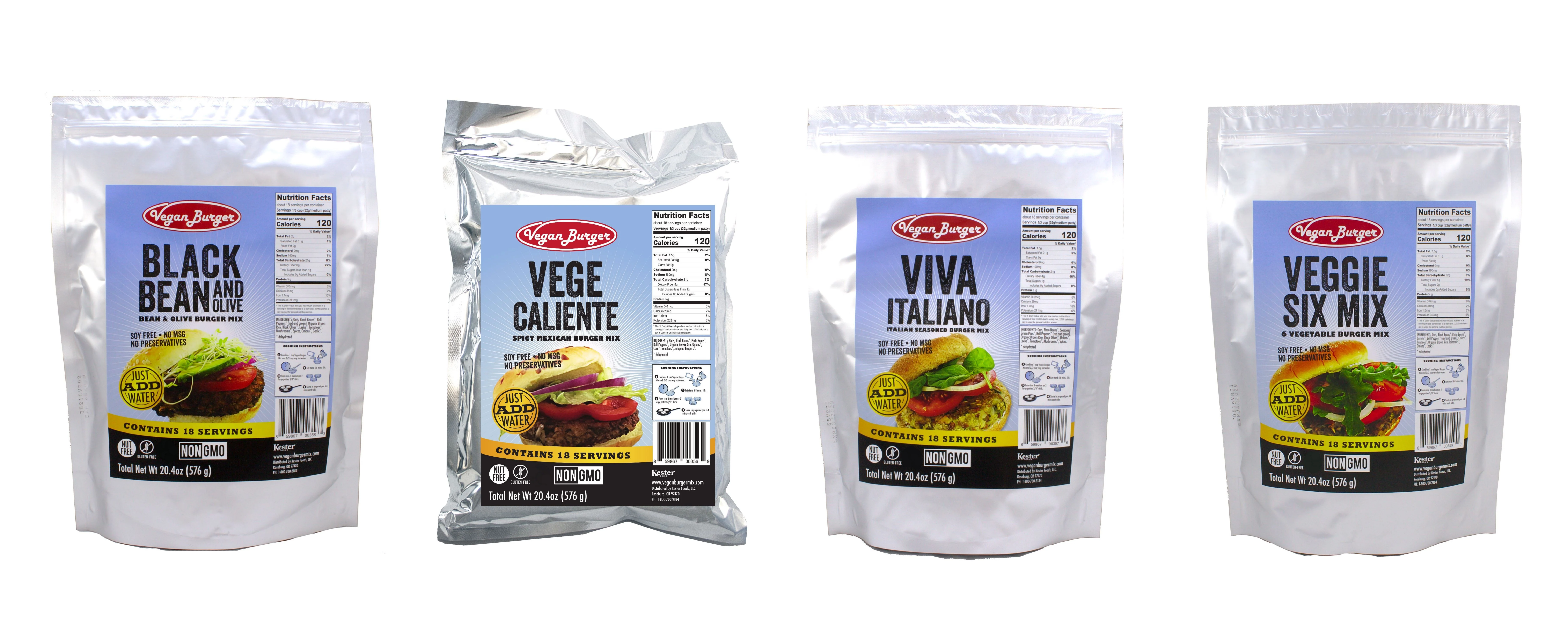 Vegan Burger - 4-Bag Combo Pack (72-servings total)
