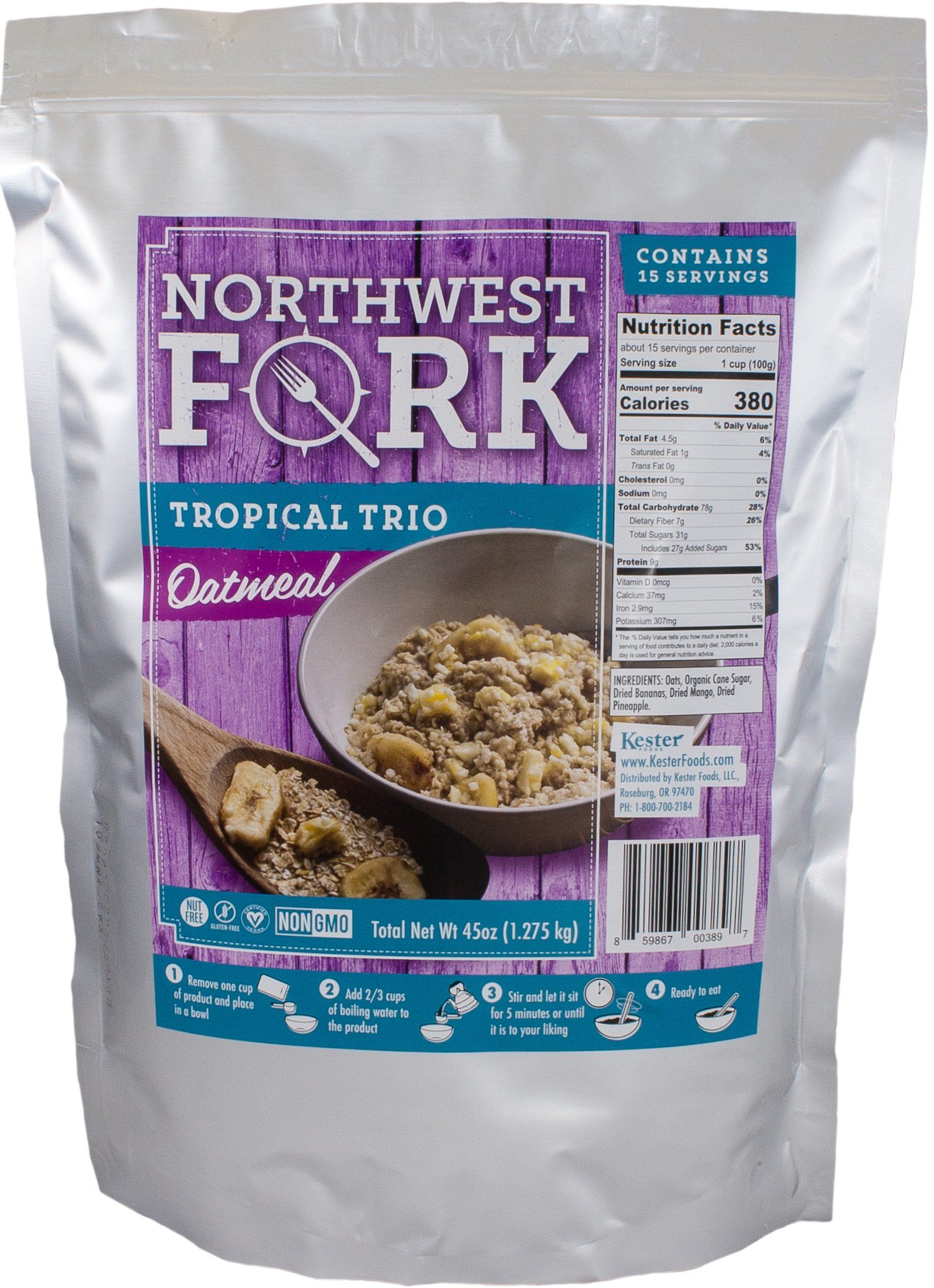 Tropical Trio Oatmeal (15 Servings)